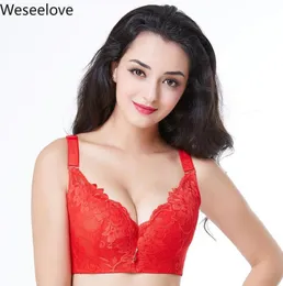 Bras Weseelove Soutien Gorge Femme reggiseno plus size Donne spingono verso l'alto Red Red Red Coppa grande donna in pizzo sottile X1726608284