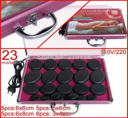 23pcs SET Power Massage Set Stone с 220 В 110 В нагревателя нагревателя базальтовой массаж Стоун27609432414