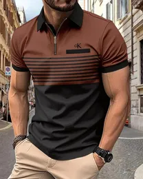 Herren Polos Frühlings- und Sommer European American Style Mode Polo -Shirt mit einem komfortablen atmungsaktiven Kragen