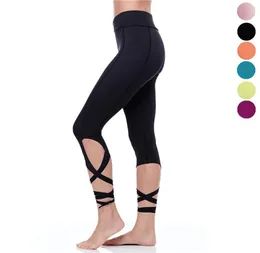 Hutobi Women Ballerina Pants Fitness Fitness Criss Cross Cross Ballet Dance Dance Slim Bandage Cropped Workout Pants7032658