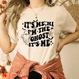 Koszulki kobiet to ja cześć jestem t-shirt z duchem zabawny halloween impreza jesienna prezent słynny przerażający kobiety jesienne upiorne sezon koszulka TOP TEE