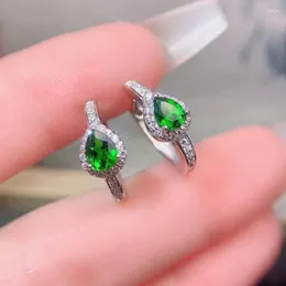 Orecchini a cerchio carino piccolo 925 argento da 4 mm 5 mm 0.6ct di gioielli oro di diopside naturale