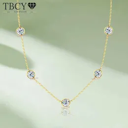 Collane a pendente tbcyd da 5 mm bolla collana moissanite crace certificata certificata 18k oro dorato 925 collana diamante argento j240516