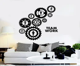 Gearwheel Vinyl Wall Decals Teamwork Gears Office Decoration Stickers Art Interior Wall Decor Sofa Background 3d Wallpaper2091497