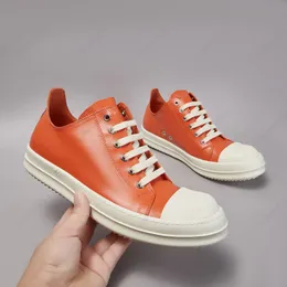 Designer Men Shoe Outdoor Women Sneaker Piattaforma bassa Top Piattaforma in pelle Luxury Lace-Up Cash Casual-Sole Street Street Super Quality Orange New Fashion Trainer