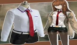 Cosplay de cosplay de gate de gate japonês jogo de anime cosplay kurisu makise uniformes full set pelat skir skirt skirt personalizado figurmhes2943131