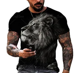 MEN039S Plus Tees Polos Tshirts Lion Animal Mode Impressão 3D T Camisa masculina verá streetwear na moda Manga curta Lar3589980