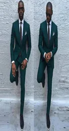 Kostium Homme zielone garnitury ślubne dla mężczyzn Slim Fit Groom Suit Custom Made Męs Projektanci 2018 TRAJE Formal Hombre 2 sztuki1542757