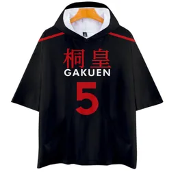 Kuroko No Basuke Basket Cosplay Kostüm Gakuen School Uniformen Aomine Daiki 3D bedruckt kurzarm Kapuze T -Shirt Männer Frauen 5401545