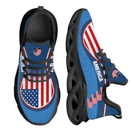 Casual Shoes Instantarts USA Flag -Design Running Sneaker tragen resistente Plattform Sport Tennis American Lightweight Walking Zapatos