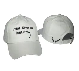 Whole Gianni Mora cap I think about you sometimes baseball cap high quality golf snapback rare hats black white curved cap9957078