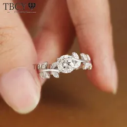 Bandringe Tbcyd 1CT farbig Mosonit Diamantring für Frauen