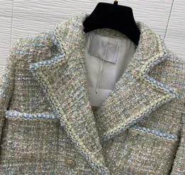 Chan New Women039s Brand Jacket Brand Ootd Designer Fashion Topgrade Autumn Inverno Logo Logo Tweed Coat Over -Coat Leisure Women Spri6359630