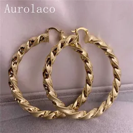 Stud AurolaCo 30-90MM Large Ring Earrings Stainless Steel Hip Hop Style Earrings Customized Womens Party Gift Earrings Q240517