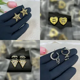 Hot Styles High Quality Designer Earrings Hearts and Stars Ear Stud Brand Letter Earring Fashion Womens Crystal Brand Letter Wedding Jewelry Gift