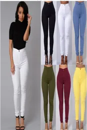 Candy Color Skinny Jeans Woman White Black High Waist Render Jeans Vintage Long Pants Pants Denim Stretch Feminino4969621