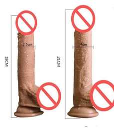 Super realista de pênis artificial masculino de pênis artificial masculino Dick Mulher masturbadora Toys sexuais adultos Dildos para Women4412623