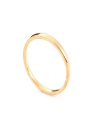 Kobiety Pierścienie Osobowość moda Złoty Pierścień 2 mm zakrzywiony wewnętrzny i zewnętrzny sferyczny gładki stal ze stali nierdzewnej Allmatch Cienki pierścień 2733092