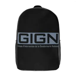 Backpack Gign Elite Forces National Gendarmerie Intervention Yyth 17 Zoll Schulter Vintage School