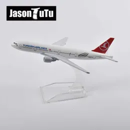 Aeronave Modle Jason Tutu 16cm Trkiye Boeing 777 Modelo de aeronave Aeronave Aeronave Diecasting Metal 1400 Scale Aircraft Model Gift Series Drop Shipmen