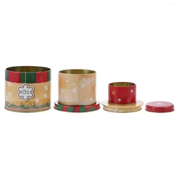 Garrafas de armazenamento Xmas tratam metal lata de natal lata box cajas para fresas con biscoito de chocolate