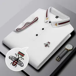 Designerpolos mens polo t shirt shirts for man T Shirt Snake Bee Short Sleeve Embroidery Fashion Luxury PoloCasual Men Polo black white High Quality letter clothing1