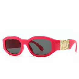 Heiße Damen Sonnenbrille Designer Schutz Eys Multicolorblau -Linsen Adumbrale Luxusbrillen Top -Qualität Lunette de Soleil Metal Goggle Vollrahmen HJ094 E4