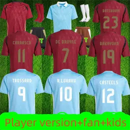 Bélgica 24 25 Jersey de futebol de Bruyne Lukaku Doku O New2024 Copa da Copa da Euro Nacional Futebol Carrasco Tielemans Bakayokoshirt 2025 Men Kit Kit Set Home Away Train