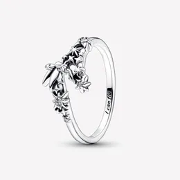 925 STERLING Gümüş Tinker Bell Köprü Yüzüğü Kadınlar için Alyans Moda Nişan Mücevher Aksesuarları 2760