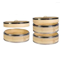 Double Boilers Bamboo Basket Single Tier/2 camada com forros perfeitos para arroz
