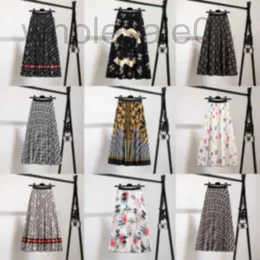 Женские дизайнерские платья роскошные алфавитные сексуальные печати новая эластичная талия плюс размер половина юбка Пресса с плиссированной средней длиной 3WAP