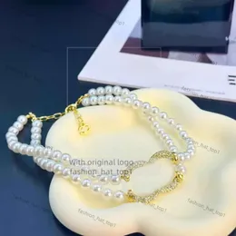 Chanells Naszyjnik Pearl Naszyjniki projektant biżuterii marka kanał Letter Naszyjniki Choker łańcuch mody kobiet biżuteria ślubna Prezenty C Gold 10 Style 6BB