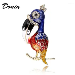 Broches Donia Jóias Moda Europa e os Estados Unidos Color Rhinestone Brooch Pelotão Bigbill Ladies Coat Lengf Pin Fivelele