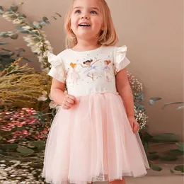 Vestidos de garotas pulando medidores de 2-8t Princess Girl Dress Fairy Fairy Summer Summer Short Hangred Childrens Clothing Cute Tutu Birthday Dress D240520