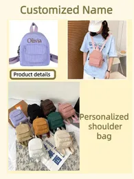 Zaino Nome della borsa personalizzata Nome bambino Gift Solido Mini Backpack Mini Backpack D240520