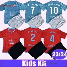 23 24 Kids Kit Soccer Jerseys C. PEREZ TAPIA IAGO ASPAS STARFELT NUNEZ DOTOR FRAN BAMBA Home Away Football Shirt Short Suit Uniforms