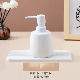 Matte Ceramic Soap Dispenser Bathroom 260ml Liquid Empty Refill Sub-bottle Hand Sanitizer Shower Gel Shampoo Bottles