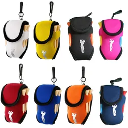 1 st Small Golf Ball Bag Mini Midjepaket Tee Neoprene Holder Sport On For Outdoor Training Balls Tees Pouch 240515
