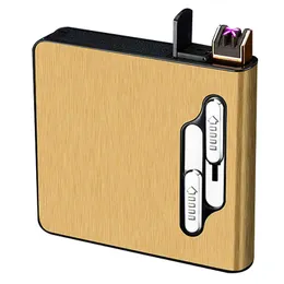 Lighters Cigarette Case wiederaufladbare Doppelbogen -Zigaretten -Feuerzeughülle 20 Zigaretten S2451315