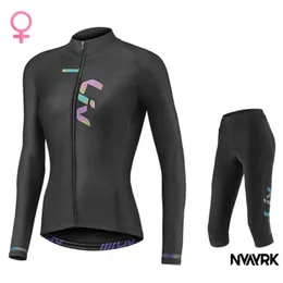 Black Liv Women Cycling Jersey 9D z spodniami BIB Szybki suchy pro triathlon górski rower sportowy Ciclismo 240511