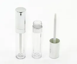 Luxury Silver Round Empty Lip Gloss Tubes 6ml Plastic Clear Liquid Lip Gloss Lipstick Refillable Bottle Container Lipgloss Bottles3074424