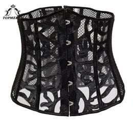 Topmelon Underbust Corset Wait Trainer Steampunk Bustier Gothic Korselet Sexy Korsett Frauen Mode florale transparente 8511615