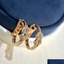 Charm Vintage Ohrringe Force Essigner S925 Sterling Sier Twisted Knot Round Loop für Frauen Juwelierparty Geschenk Drop Lieferung OT0OD