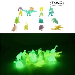 LED -Spielzeuge 16 Stücke leuchtender Dinosaurierspielzeug leuchtet Dinosauriermodell Bilder Spielzeugdekorationen Party Kindergeschenke (zufälliger Stil) S2452011