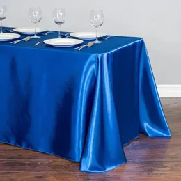 Tkanina stołowa 54230001 prostokątne białe satynowe obrusy jadalne okładka solidna obrus na przyjęcie weselne przychylność 21 colors