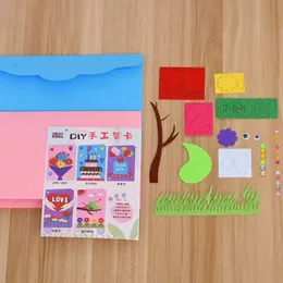 Andere Spielzeuge DIY handgefertigte Grußkarten für Kinder handgefertigt nicht gewebte Materialhandwerksspielzeuge für Kinder kreatives 3D -Puzzle -Spielzeug Bildungsspielzeug