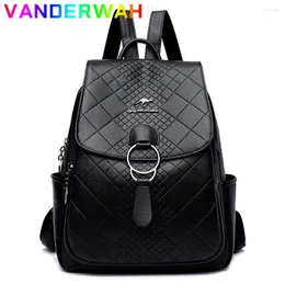 Backpack de moda de bolsas escolares para mulheres 2024 Rucksack de couro de alta qualidade Viagem de grande capacidade Diamante Lattice Bag Mochila