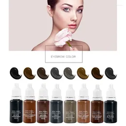 Tattoo -Tinten 8 PCs Microblading Permanent Make -up Pigment Colorastness Professionelle Augenbrauen Mikro -Tinten -Set Pigmente