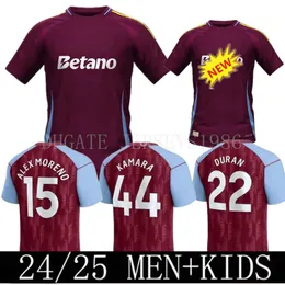 2425 Aston Villas Maglie da calcio Kit Kit Kit Home 2025 2024 Mings McGinn Buendia Football Shirt Allenamento Versione dei fan Camisetas Futbol Watkins Maillot Foot 888