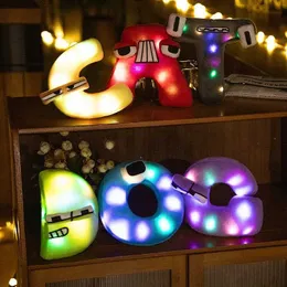 LED Toys Luminous Alphabet Lore Plush Toy Soft Fill Pillow Color Therming 26 English Letter Night Light (A-Z) Doll Creative Gift S2452099 S2452099